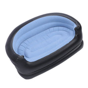 Inflatable Chair PVC and Velvet Water Proof Comfortable Portable Blow Up Couch for Outdoor Blue