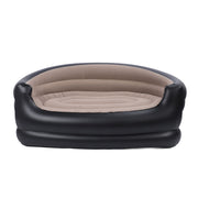 Inflatable Chair PVC and Velvet Water Proof Comfortable Portable Blow Up Couch for Outdoor Brown In Australia - Darrahopens