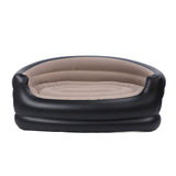 Inflatable Chair PVC and Velvet Water Proof Comfortable Portable Blow Up Couch for Outdoor Brown In Australia - Darrahopens