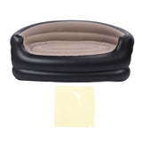 Inflatable Chair PVC and Velvet Water Proof Comfortable Portable Blow Up Couch for Outdoor Brown