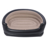 Inflatable Chair PVC and Velvet Water Proof Comfortable Portable Blow Up Couch for Outdoor Brown