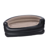 Inflatable Chair PVC and Velvet Water Proof Comfortable Portable Blow Up Couch for Outdoor Brown