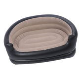 Inflatable Chair PVC and Velvet Water Proof Comfortable Portable Blow Up Couch for Outdoor Brown