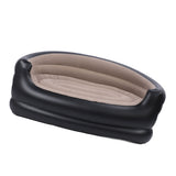 Inflatable Chair PVC and Velvet Water Proof Comfortable Portable Blow Up Couch for Outdoor Brown