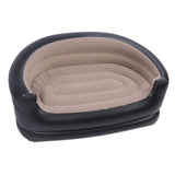 Inflatable Chair PVC and Velvet Water Proof Comfortable Portable Blow Up Couch for Outdoor Brown