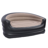 Inflatable Chair PVC and Velvet Water Proof Comfortable Portable Blow Up Couch for Outdoor Brown