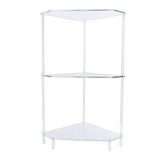 3 Tier Triangular Acrylic Corner Side Table Small Corner Side Table Bathroom Organizer Water Resistant End Table