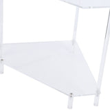 3 Tier Triangular Acrylic Corner Side Table Small Corner Side Table Bathroom Organizer Water Resistant End Table