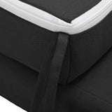 Lounge Chair Cushion with Ties Removable Rain Proof Fade Proof Sun Lounger Replacement Cushion for Beach Outdoor Patio Black In Australia - Darrahopens