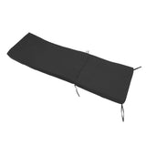 Lounge Chair Cushion with Ties Removable Rain Proof Fade Proof Sun Lounger Replacement Cushion for Beach Outdoor Patio Black