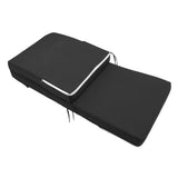 Lounge Chair Cushion with Ties Removable Rain Proof Fade Proof Sun Lounger Replacement Cushion for Beach Outdoor Patio Black