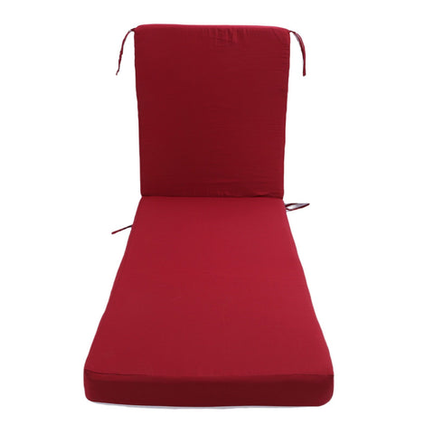 Lounge Chair Cushion with Ties Removable Rain Proof Fade Proof Sun Lounger Replacement Cushion for Beach Outdoor Patio Burgundy