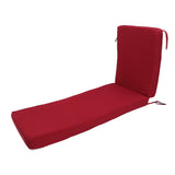 Lounge Chair Cushion with Ties Removable Rain Proof Fade Proof Sun Lounger Replacement Cushion for Beach Outdoor Patio Burgundy