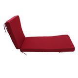 Lounge Chair Cushion with Ties Removable Rain Proof Fade Proof Sun Lounger Replacement Cushion for Beach Outdoor Patio Burgundy