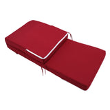 Lounge Chair Cushion with Ties Removable Rain Proof Fade Proof Sun Lounger Replacement Cushion for Beach Outdoor Patio Burgundy