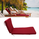 Lounge Chair Cushion with Ties Removable Rain Proof Fade Proof Sun Lounger Replacement Cushion for Beach Outdoor Patio Burgundy