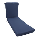 Lounge Chair Cushion with Ties Removable Rain Proof Fade Proof Sun Lounger Replacement Cushion for Beach Outdoor Patio Navy Blue
