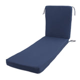 Lounge Chair Cushion with Ties Removable Rain Proof Fade Proof Sun Lounger Replacement Cushion for Beach Outdoor Patio Navy Blue