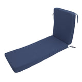 Lounge Chair Cushion with Ties Removable Rain Proof Fade Proof Sun Lounger Replacement Cushion for Beach Outdoor Patio Navy Blue