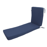 Lounge Chair Cushion with Ties Removable Rain Proof Fade Proof Sun Lounger Replacement Cushion for Beach Outdoor Patio Navy Blue