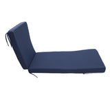 Lounge Chair Cushion with Ties Removable Rain Proof Fade Proof Sun Lounger Replacement Cushion for Beach Outdoor Patio Navy Blue