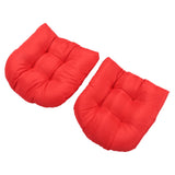2pcs Outdoor Chair Cushions Tufted Patio Furniture Cushions Thick Outdoor Seat Cushion U Shaped Chair Pads 18.9x18.9in Red