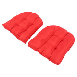 2pcs Outdoor Chair Cushions Tufted Patio Furniture Cushions Thick Outdoor Seat Cushion U Shaped Chair Pads 18.9x18.9in Red