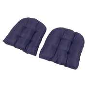 2pcs Outdoor Chair Cushions Tufted Patio Furniture Cushions Thick Outdoor Seat Cushion U Shaped Chair Pads 18.9x18.9in Navy