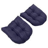 2pcs Outdoor Chair Cushions Tufted Patio Furniture Cushions Thick Outdoor Seat Cushion U Shaped Chair Pads 18.9x18.9in Navy