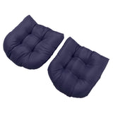 2pcs Outdoor Chair Cushions Tufted Patio Furniture Cushions Thick Outdoor Seat Cushion U Shaped Chair Pads 18.9x18.9in Navy