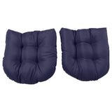 2pcs Outdoor Chair Cushions Tufted Patio Furniture Cushions Thick Outdoor Seat Cushion U Shaped Chair Pads 18.9x18.9in Navy