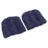 2pcs Outdoor Chair Cushions Tufted Patio Furniture Cushions Thick Outdoor Seat Cushion U Shaped Chair Pads 18.9x18.9in Navy