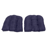 2pcs Outdoor Chair Cushions Tufted Patio Furniture Cushions Thick Outdoor Seat Cushion U Shaped Chair Pads 18.9x18.9in Navy