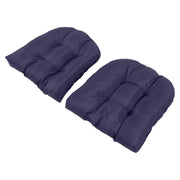 2pcs Outdoor Chair Cushions Tufted Patio Furniture Cushions Thick Outdoor Seat Cushion U Shaped Chair Pads 18.9x18.9in Navy