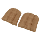 2pcs Outdoor Chair Cushions Tufted Patio Furniture Cushions Thick Outdoor Seat Cushion U Shaped Chair Pads 18.9x18.9in Light Brown