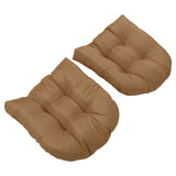 2pcs Outdoor Chair Cushions Tufted Patio Furniture Cushions Thick Outdoor Seat Cushion U Shaped Chair Pads 18.9x18.9in Light Brown