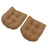 2pcs Outdoor Chair Cushions Tufted Patio Furniture Cushions Thick Outdoor Seat Cushion U Shaped Chair Pads 18.9x18.9in Light Brown