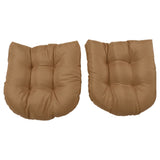 2pcs Outdoor Chair Cushions Tufted Patio Furniture Cushions Thick Outdoor Seat Cushion U Shaped Chair Pads 18.9x18.9in Light Brown