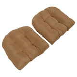 2pcs Outdoor Chair Cushions Tufted Patio Furniture Cushions Thick Outdoor Seat Cushion U Shaped Chair Pads 18.9x18.9in Light Brown
