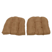 2pcs Outdoor Chair Cushions Tufted Patio Furniture Cushions Thick Outdoor Seat Cushion U Shaped Chair Pads 18.9x18.9in Light Brown