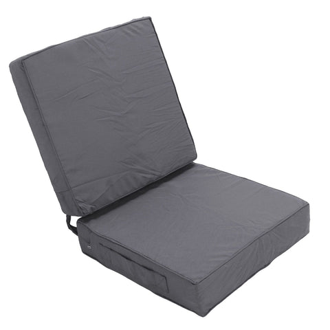 2PCS Patio Chair Cushions 18.9x18.9x3.94in Outdoor Seat Cushions for Patio Furniture Garden Sofa Couch Pads with Handle Straps Washable Cover Square Dark Grey