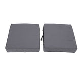 2PCS Patio Chair Cushions 18.9x18.9x3.94in Outdoor Seat Cushions for Patio Furniture Garden Sofa Couch Pads with Handle Straps Washable Cover Square Dark Grey