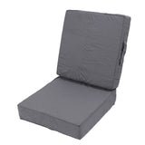 2PCS Patio Chair Cushions 18.9x18.9x3.94in Outdoor Seat Cushions for Patio Furniture Garden Sofa Couch Pads with Handle Straps Washable Cover Square Dark Grey
