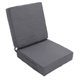 2PCS Patio Chair Cushions 18.9x18.9x3.94in Outdoor Seat Cushions for Patio Furniture Garden Sofa Couch Pads with Handle Straps Washable Cover Square Dark Grey