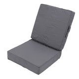 2PCS Patio Chair Cushions 18.9x18.9x3.94in Outdoor Seat Cushions for Patio Furniture Garden Sofa Couch Pads with Handle Straps Washable Cover Square Dark Grey