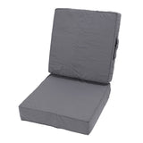 2PCS Patio Chair Cushions 18.9x18.9x3.94in Outdoor Seat Cushions for Patio Furniture Garden Sofa Couch Pads with Handle Straps Washable Cover Square Dark Grey