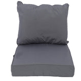 Outdoor Chair Cushion Set Polyester Water Proof Thickened PP Cotton Integrated Seating Cushion and Back Pillow Set for Garden Patio Beach Dark Grey In Australia - Darrahopens