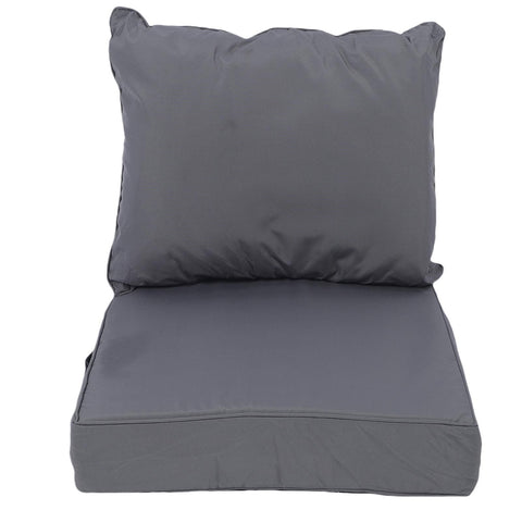 Outdoor Chair Cushion Set Polyester Water Proof Thickened PP Cotton Integrated Seating Cushion and Back Pillow Set for Garden Patio Beach Dark Grey In Australia - Darrahopens