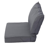 Outdoor Chair Cushion Set Polyester Water Proof Thickened PP Cotton Integrated Seating Cushion and Back Pillow Set for Garden Patio Beach Dark Grey