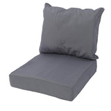 Outdoor Chair Cushion Set Polyester Water Proof Thickened PP Cotton Integrated Seating Cushion and Back Pillow Set for Garden Patio Beach Dark Grey